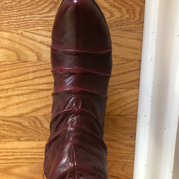 Red plum leather boots - Picture 5 of 6